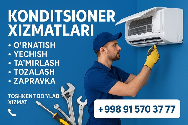 Konditsioner ustanovka remont zapravka chistka yechish