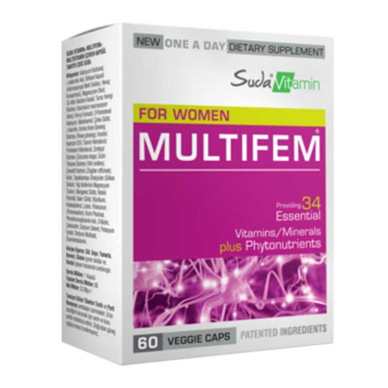 Suda Vitamin Multifem For Women Multivitamin 60 Bitkisel Kapsül Suda Vitamin Multifem For Women Multivitamin 60 Bitkisel Kapsül