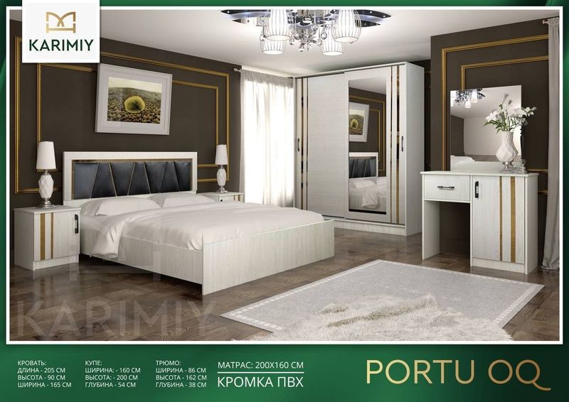 Sifatli va zamonaviy yotoqxona garnituri tayyor holatda Sifatli va zamonaviy yotoqxona garnituri tayyor holatda
