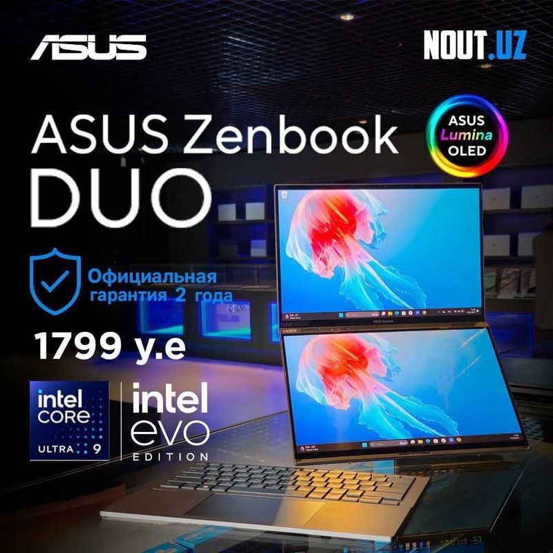 Asus Zenbook DUO 14 U9-285H,32GB,1TB,OLED TS Магазин Nout.uz Asus Zenbook DUO 14 U9-285H,32GB,1TB,OLED TS Магазин Nout.uz