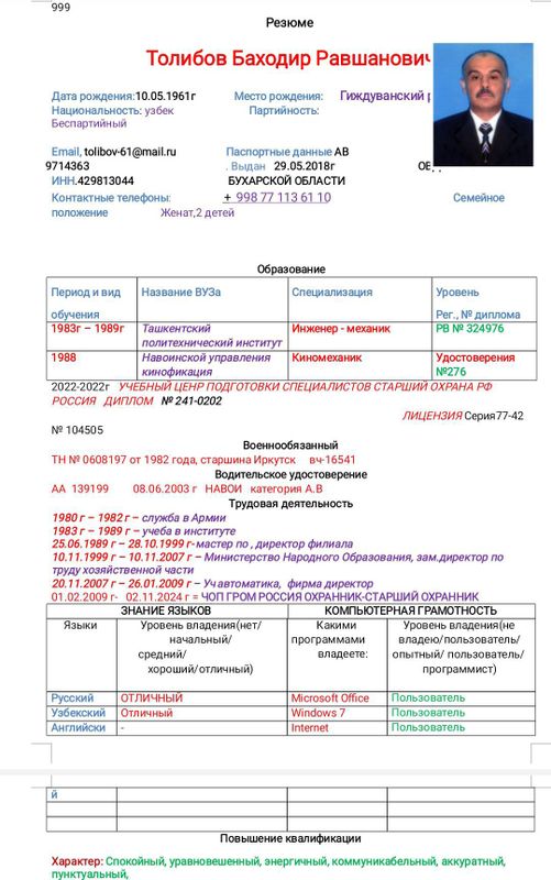 работа охрана