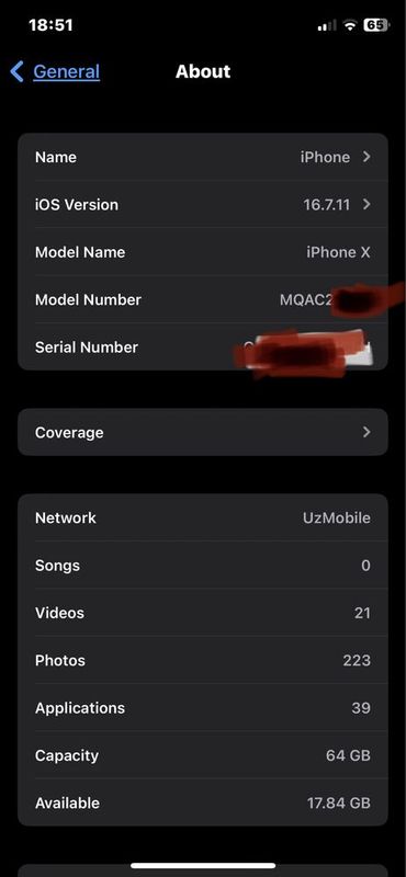 Iphone X 64gb lik telefon Iphone X 64gb lik telefon