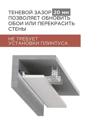 Теневой профиль для гипсокартона с подсветкой черный 2м