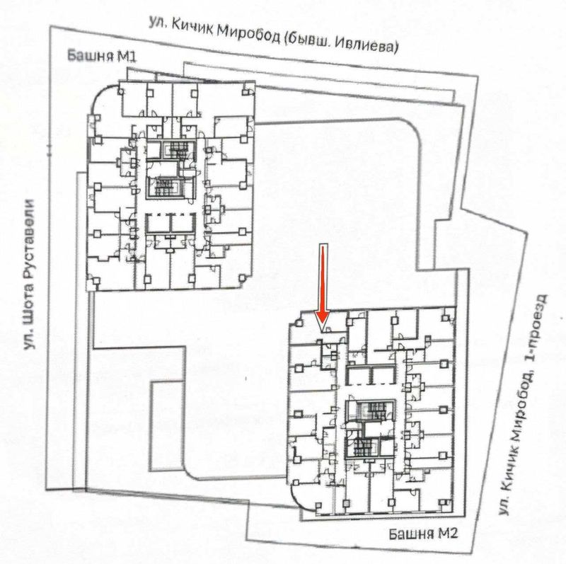 ул.Ш.Руставели \ ул.К.Мирабад 2\17\24 Коробка 46,5м2 ЖК ModeraTowers