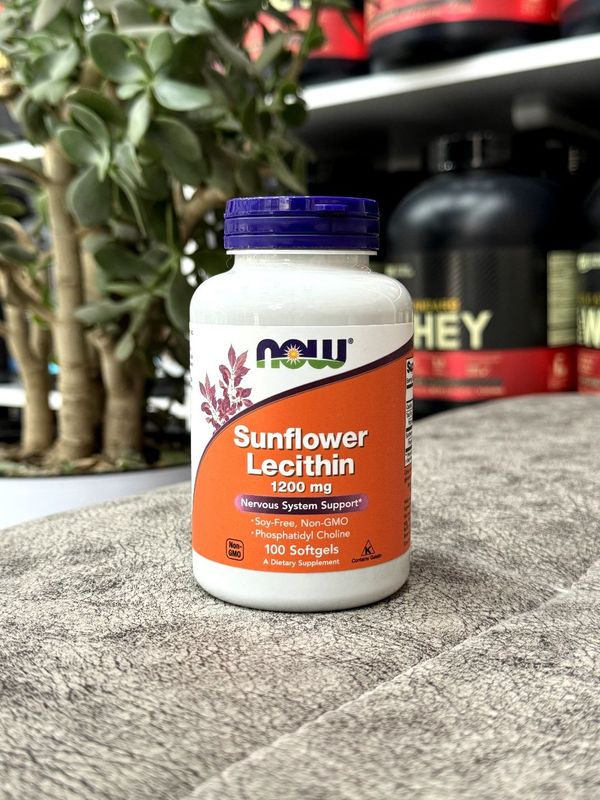 Now Sunflower Lecithin 1200 mg 100 softgels.