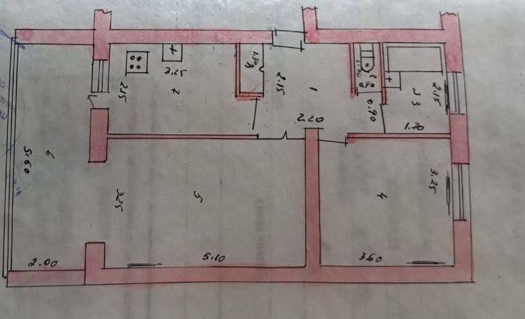 Вторичка, Новомосквская 2/4/4 77 серия, 60 м² + балкон 2*6 Вторичка, Новомосквская 2/4/4 77 серия, 60 м² + балкон 2*6