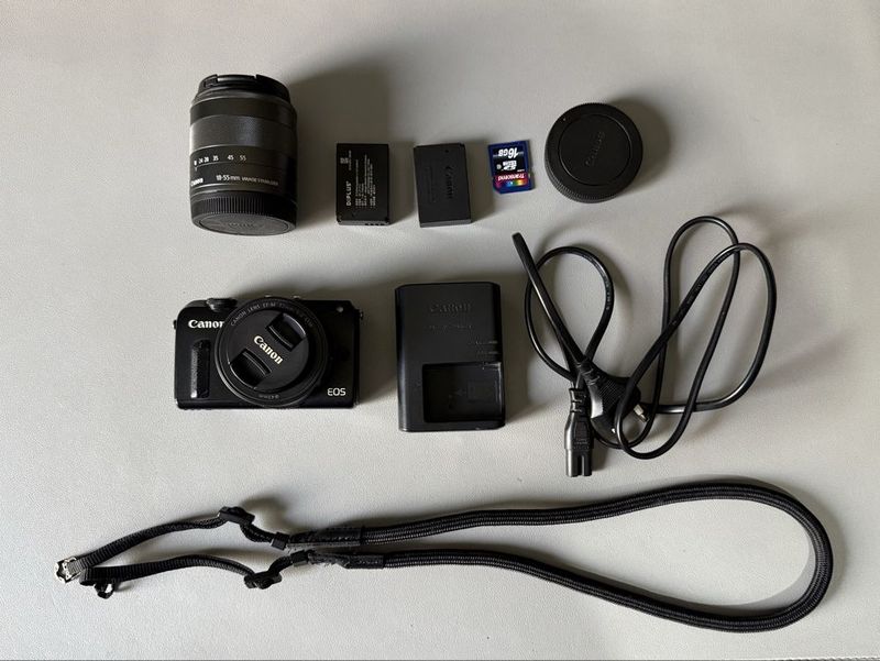 Canon eos m2, объектив ef m f22, объектив 18-55 mm komplekt