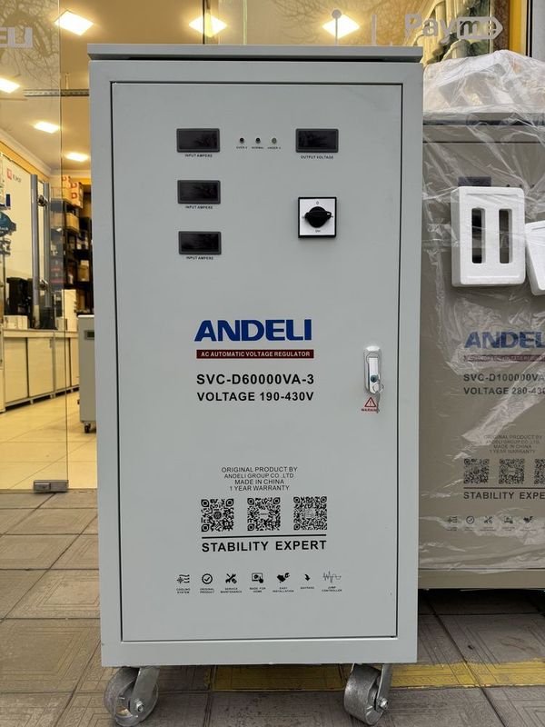 Продаю Стабилизатор напряжения ANDELI-АНДЕЛИ с QR-кодом SVC-60kva-380V