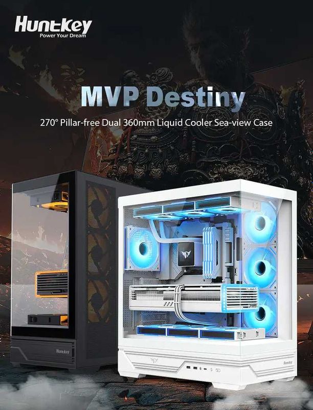 [НОВЫЙ] Корпус HUNTKEY MVP Destiny - White (4x120mm ARGB fan)