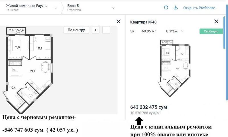 Ипотека, котлован! Новострой 2026г. 3/8/9, Европлан, 60 м². Т/ц Компас