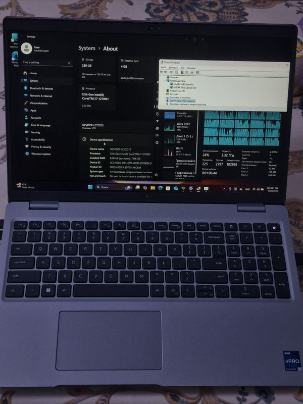 Dell Precision i7 12700H 8Gb DDR5 NvidiaQuadro T600 4Gb