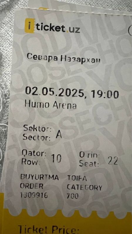 Kansertga bilet Sevara Nazarxon Kansertga bilet Sevara Nazarxon