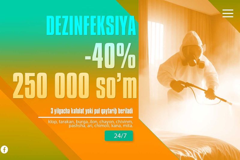 Dezinfeksiya tarakan, klop | Дезифекция клапа, чивин, пашша, илон | C3 Dezinfeksiya tarakan, klop | Дезифекция клапа, чивин, пашша, илон | C3