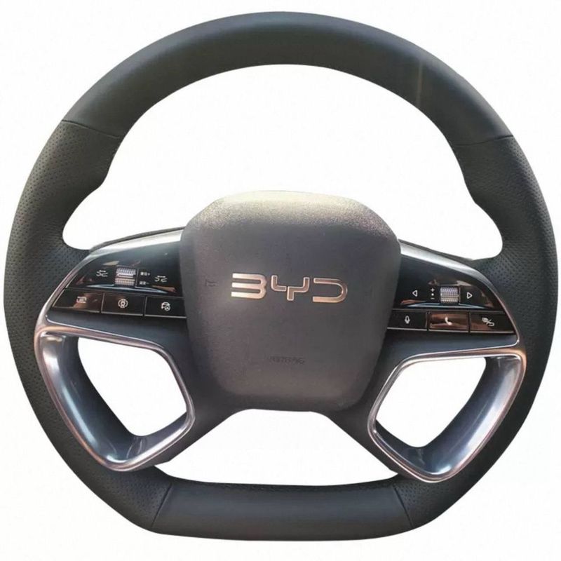 Чехол из кожи НАППА на руль для BYD Champion Smart Drive 2025г Чехол из кожи НАППА на руль для BYD Champion Smart Drive 2025г