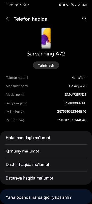 Samsung Galaxy A 72