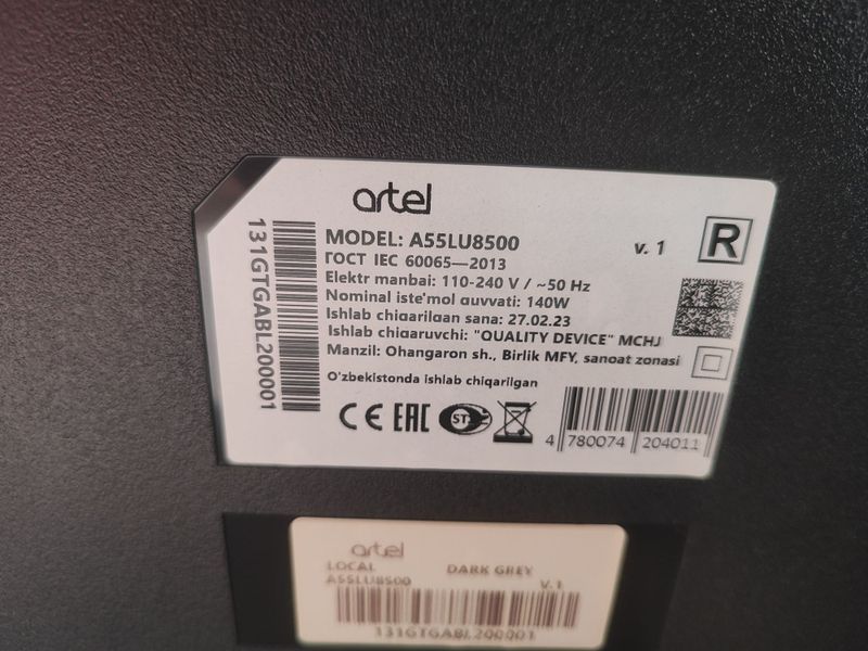 Artel Smart televizor sotiladi. 55 Dyumli