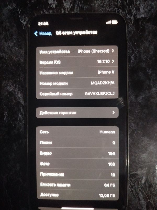 Iphone x holati zor