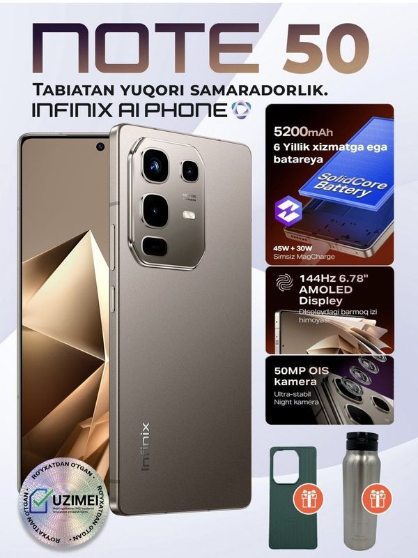 Infinix NOTE 50 2025 New Super Skidka+Garantiya+Dastavka Infinix NOTE 50 2025 New Super Skidka+Garantiya+Dastavka