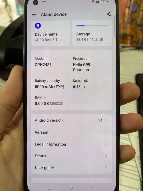 Oppo Reno 8 T 8/128 Model CPH2481 Oppo Reno 8 T 8/128 Model CPH2481