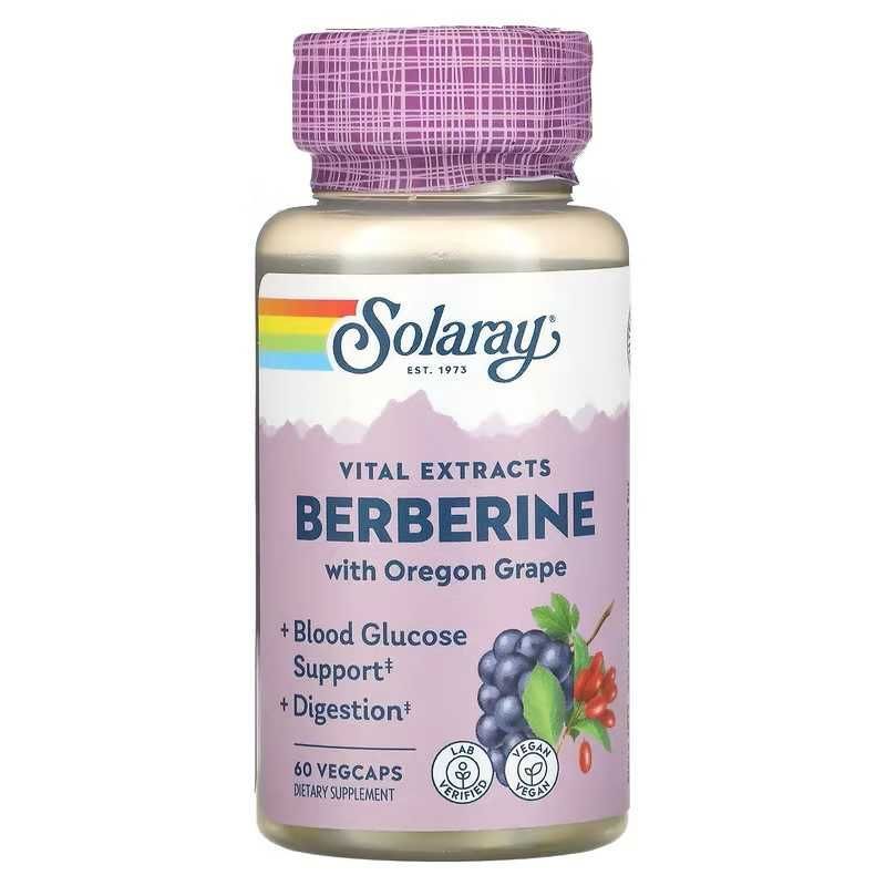 Solaray, Berberine, Экстракт с берберином, 60 вегетарианских капсул