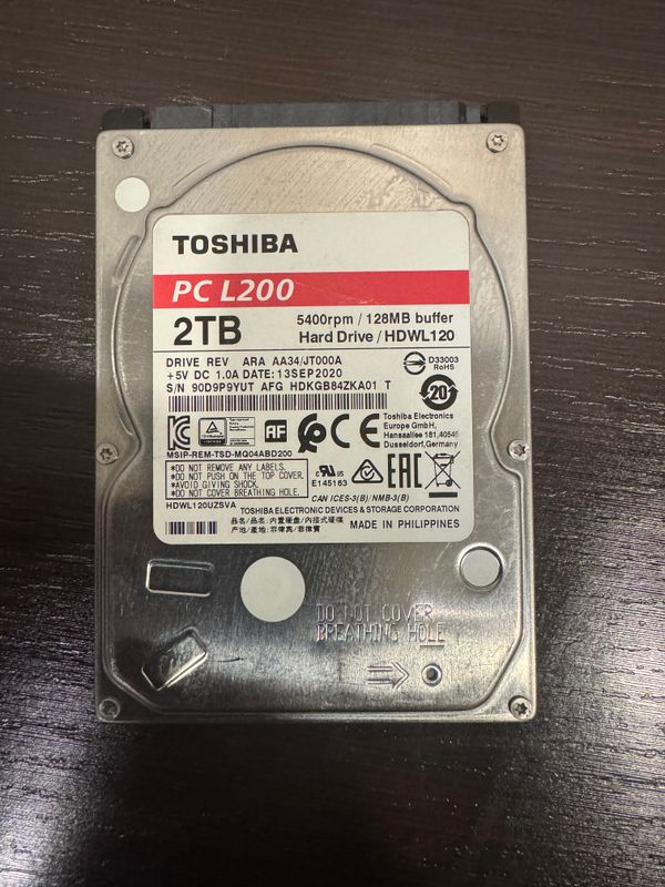 HDD Toshiba 2TB  L200 HDWL120, 2.5 для ноутбука!