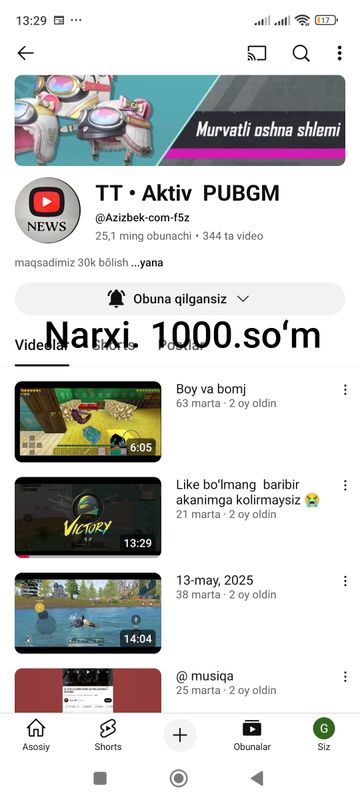 akk ideal obunachilarm 25 mingta