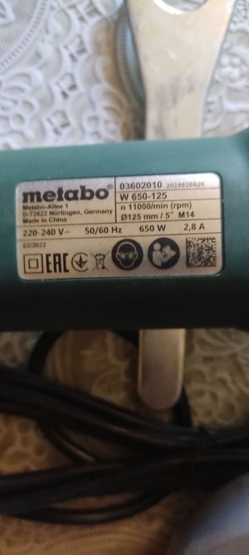 Болгарка Metabo 11000 об. Мин Болгарка Metabo 11000 об. Мин