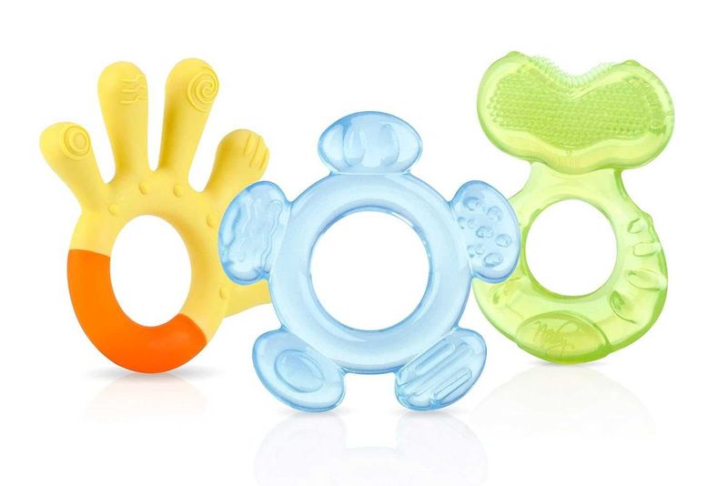 Nuby набор прорезывателей 3в1, силикон, 3м+, BPA Free Nuby набор прорезывателей 3в1, силикон, 3м+, BPA Free