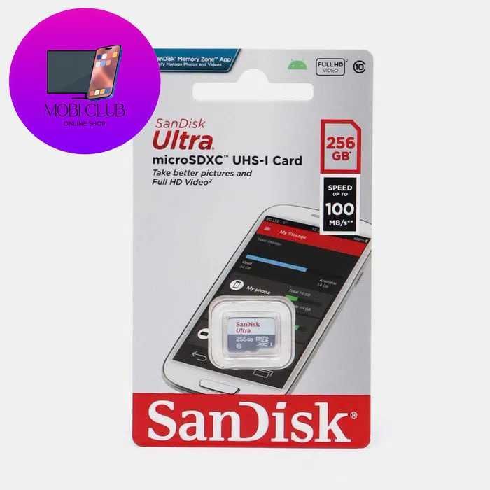 Карта памяти SanDisk Ultra 256 ГБ, 100Mb/s По низким ценам