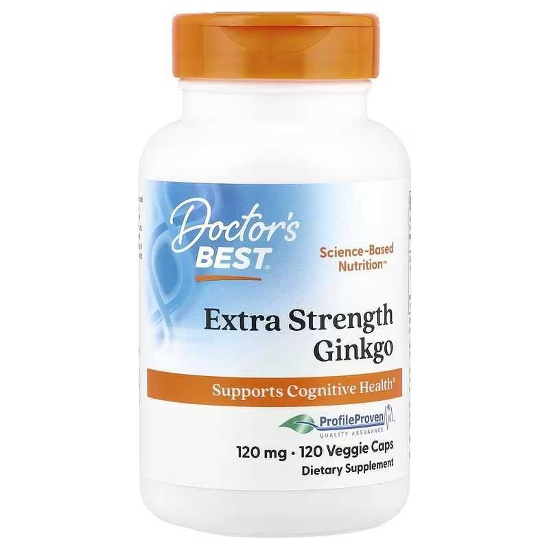 Doctor's Best, Extra Strength Ginkgo, Гинкго, 120 мг, 120 капсул