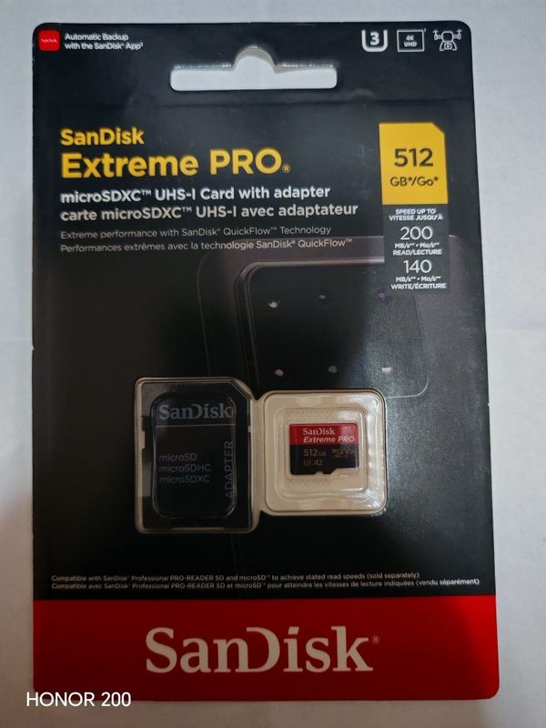 Sandisk extreme pro microsd 512GB Sandisk extreme pro microsd 512GB