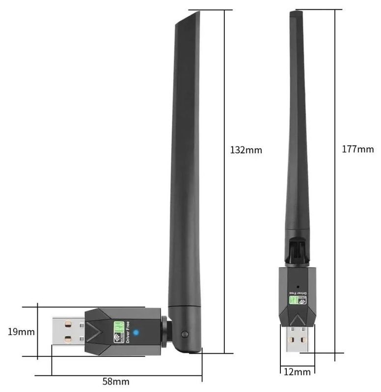 Usb WiFi 2.4/5.8ghz + Bluetooth 5.0 adapter