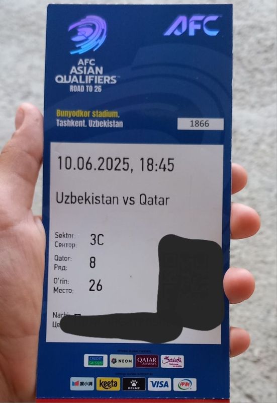 Futbolga bilet Uzb vs Qatar Futbolga bilet Uzb vs Qatar