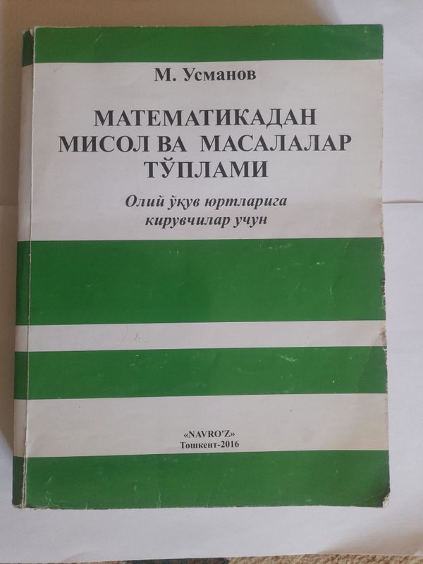 Kitob matematikadan misol va masalalar toplami