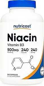 Niacin (Vitamin B3) 500mg, 240 Capsules