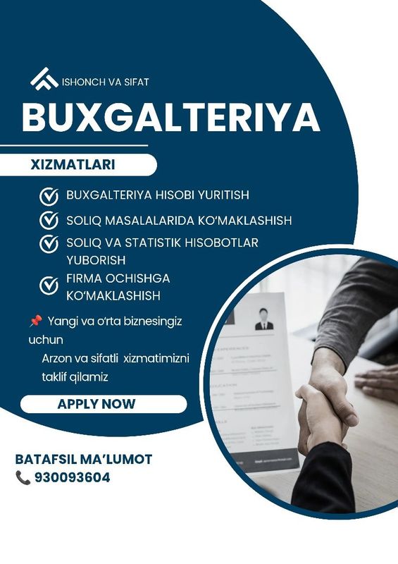 Buxgalteriya xizmatlari Buxgalteriya xizmatlari