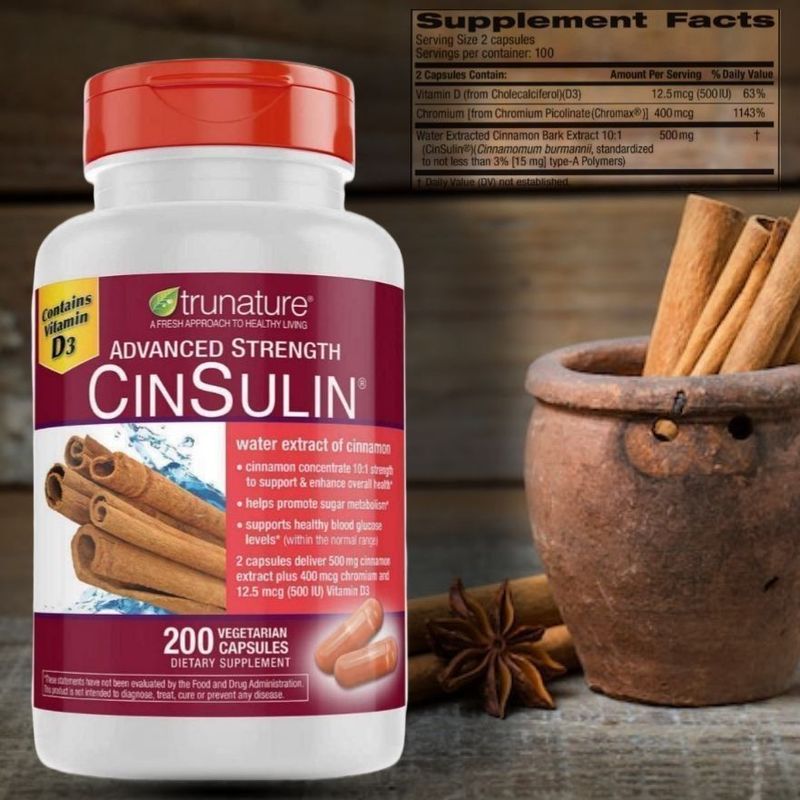 Экстракт корицы CinSulin 200 капсул Trunature из Америки