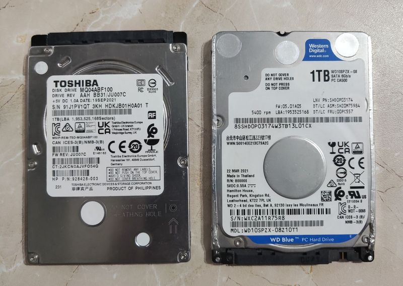 HDD для НОУТБУКА Toshiba - 1tb и WD - 1tb