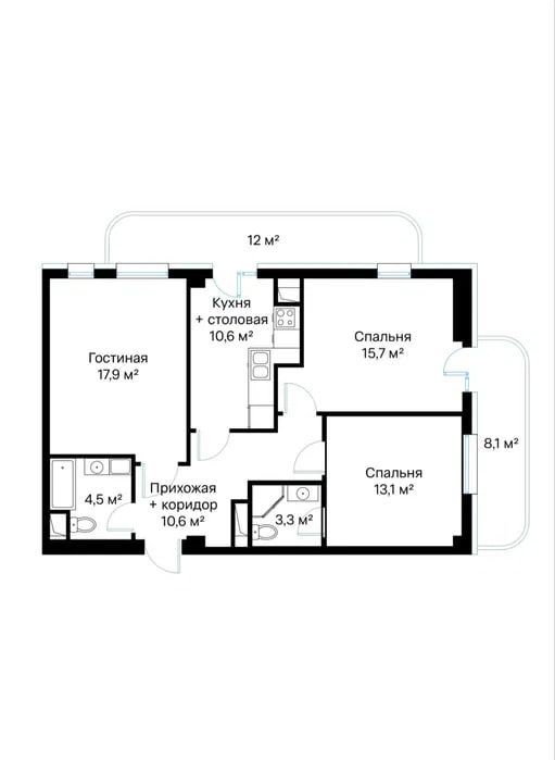 ЖК PARKWOOD Nova Stroy Нукусская Ойбек Коробка 3-ком 101 м2 ЖК PARKWOOD Nova Stroy Нукусская Ойбек Коробка 3-ком 101 м2