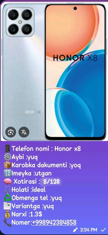 honorx8 honorx8