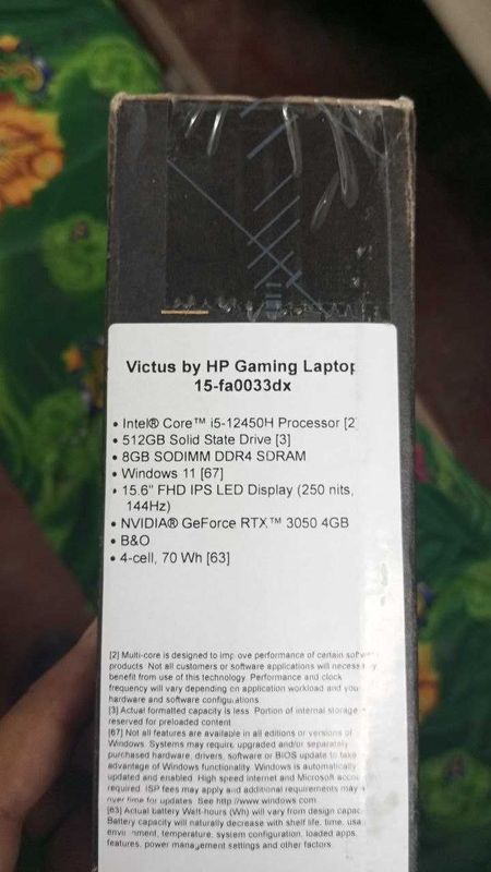 ноутбук noutbook hp victus i5 12400/8/512/gtx3050 4 сотилади ноутбук noutbook hp victus i5 12400/8/512/gtx3050 4 сотилади