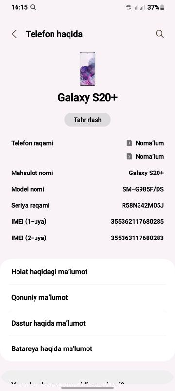 Tel sotiladi samsung s20+ ishlashiga garantiya Tel sotiladi samsung s20+ ishlashiga garantiya