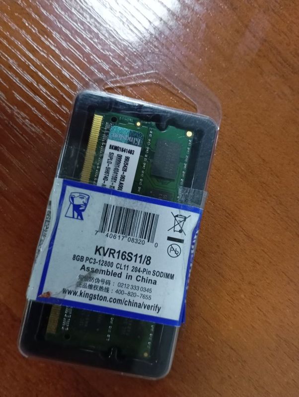 Tezkor xotira DDR3 notebook uchun 8gb 16000