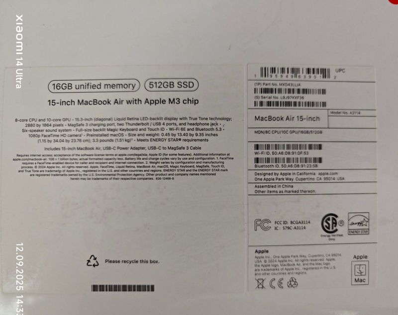 Проадается MacBook Air 15