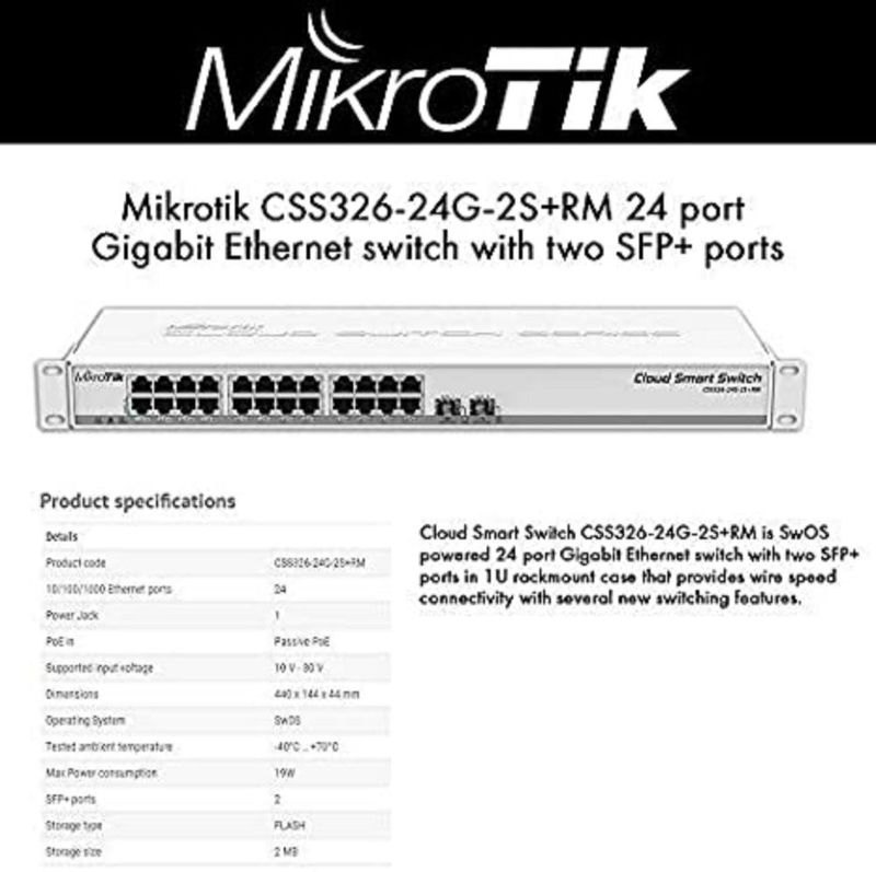 mikrotik switch CSS326-24G-2S+RM