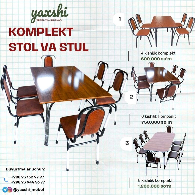 Stol va stullar toʼplami Stol va stullar toʼplami