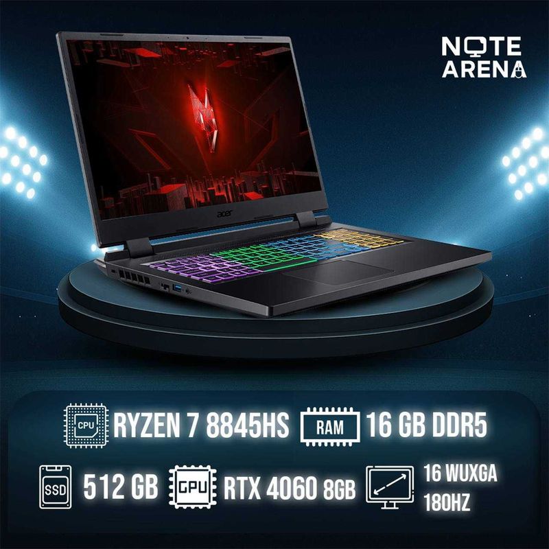 Acer Nitro V16 Ryzen 7-8845/16GB/512GB/RTX4060/16 WUXGA 180HZ Acer Nitro V16 Ryzen 7-8845/16GB/512GB/RTX4060/16 WUXGA 180HZ