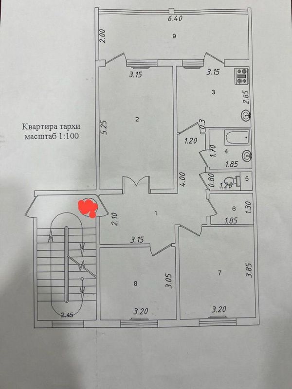 Срочно продаётся квартира Куйлюк 5 3/2/5 Франция 78м2 2*6 балкон