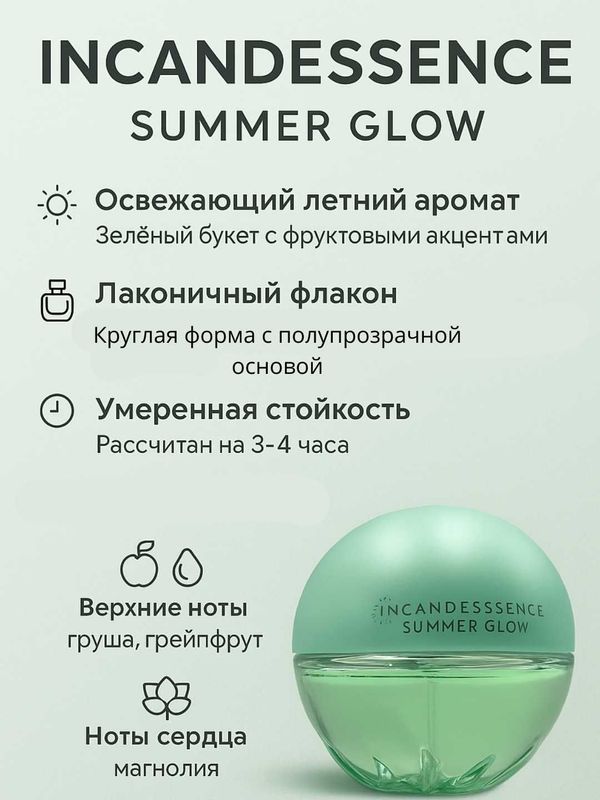Ayollar parfyumlangan suvi, AVON Incandessence Summer Glow, 50 ml Ayollar parfyumlangan suvi, AVON Incandessence Summer Glow, 50 ml