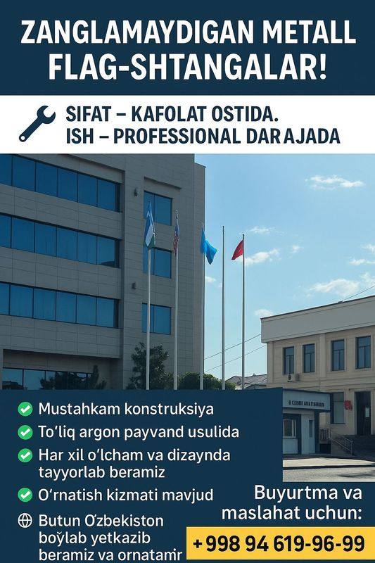 Zanglamaydigan flag-shtangalar